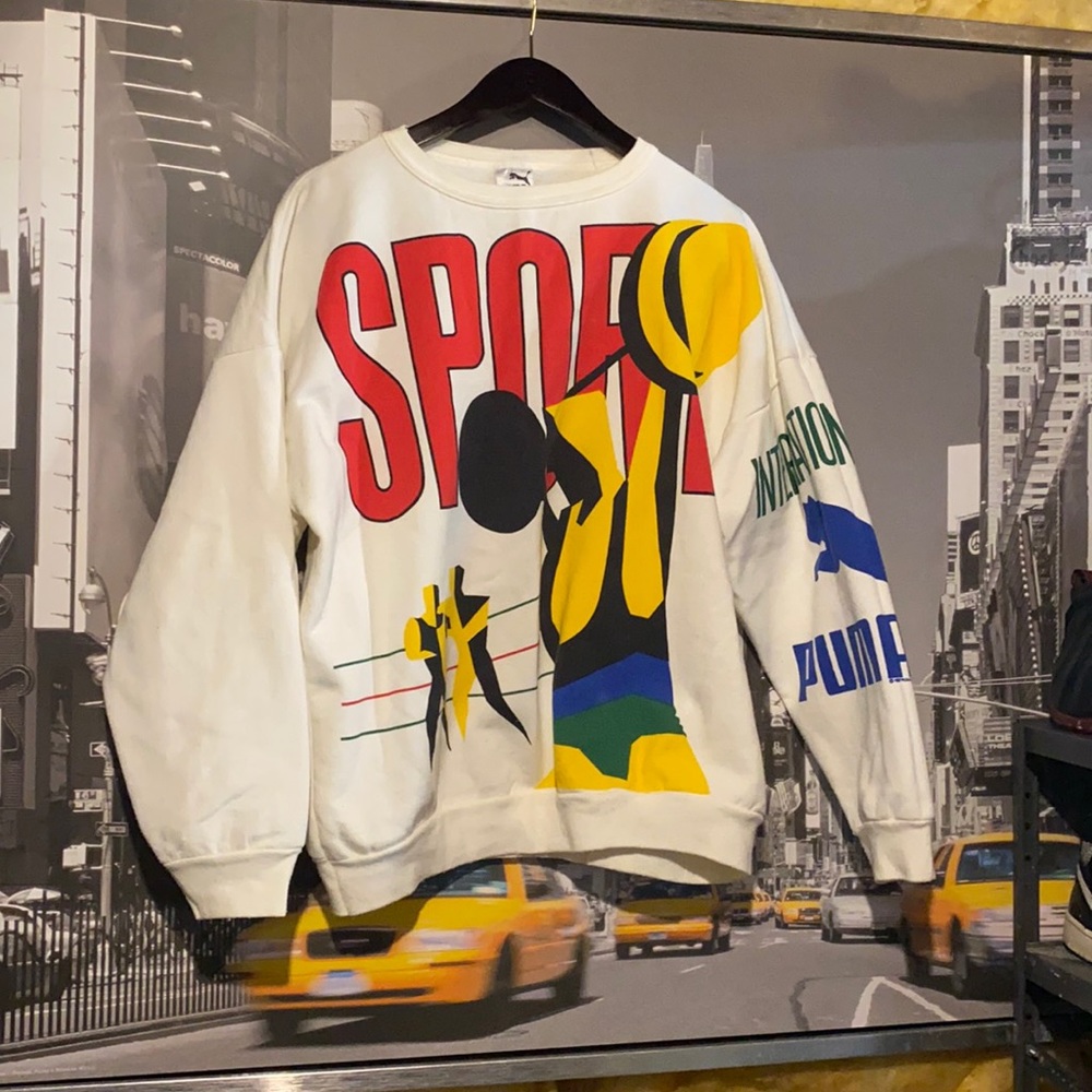 Rare Vintage 1987 Puma International Sports AOP Crewneck Sweater
